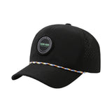 Custom Woven Patch Logo 6 Panel Unstructured Laser Perforated Rope Hat