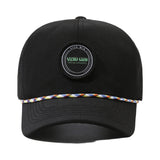 Custom Woven Patch Logo 6 Panel Unstructured Laser Perforated Rope Hat
