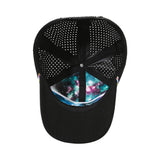 Custom Woven Patch Logo 6 Panel Unstructured Laser Perforated Rope Hat
