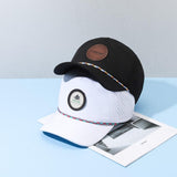 Design 5 Panel Unstructured Laser Perforated Rope Hat With Custom Woven Patch