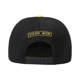 Two-tone Classical 6 Panel Flat Brim Snapback Cap With Custom Woven Patch