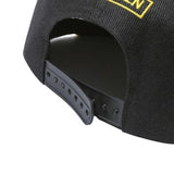 Two-tone Classical 6 Panel Flat Brim Snapback Cap With Custom Woven Patch
