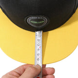 Two-tone Classical 6 Panel Flat Brim Snapback Cap With Custom Woven Patch