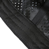 6 Panel Flat Brim Laser Perforated Sport Cap With Custom Rubber Patch Logo