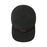 New Design Multi-panel Flat Brim Laser Perforated Sport Cap With Leather Patch Logo