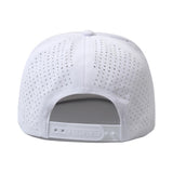 Custom Leather Patch Logo 5 Panel Laser Cut Holes Perforated Sport Cap