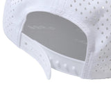 Custom Leather Patch Logo 5 Panel Laser Cut Holes Perforated Sport Cap