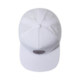 Custom Leather Patch Logo 5 Panel Laser Cut Holes Perforated Sport Cap