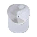 Custom Leather Patch Logo 5 Panel Laser Cut Holes Perforated Sport Cap
