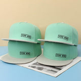 Two-tone Classical 5 Panel Flat Brim Snapback Cap With Custom Logo